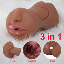 Load image into Gallery viewer, 3 In 1 Triple Holes Inverted Model Male Masturbation Cup