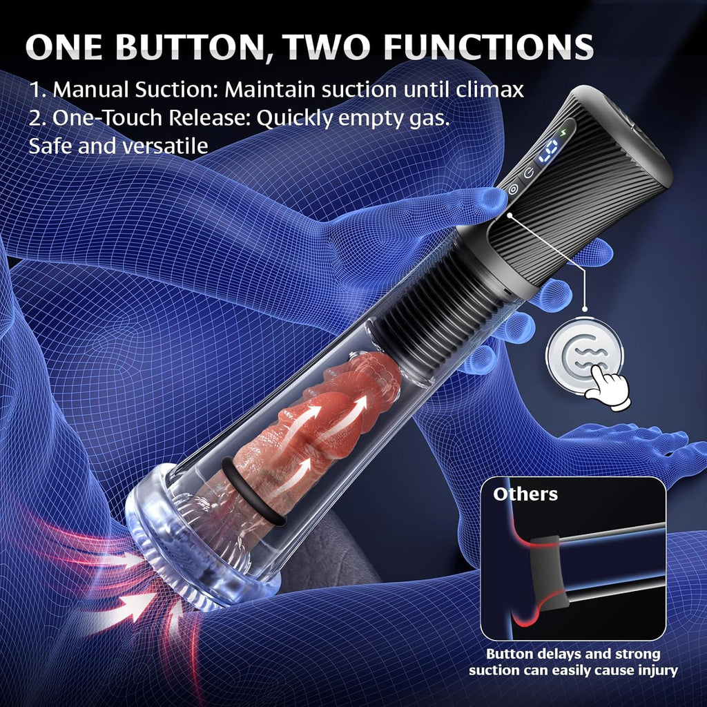 Male Masturbator Penis Pump Sex Toys for Men, 9 Vibrating Spring & 5 Vacuum Suction Adult Mens Sex Toy with 2 Switchable Sleeves for Masturbation or Training, Govosaa Fleshliglt for Men Masterubaters