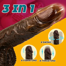 Load image into Gallery viewer, Black Coffee Simulation Penis Wireless Telescopic Rotary Vibration Adult Female Sex Products